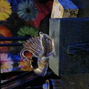 Clear Crystal Swan w/ Gold accents